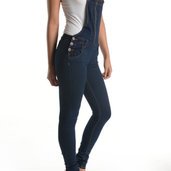 NWT dark rinse wash overalls jumpsuit Medium - Picture 3 of 7